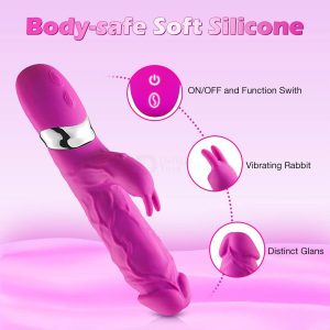 100% body safe silicone used in realistic clit G-spot rabbit dildo vibrator women sex toy