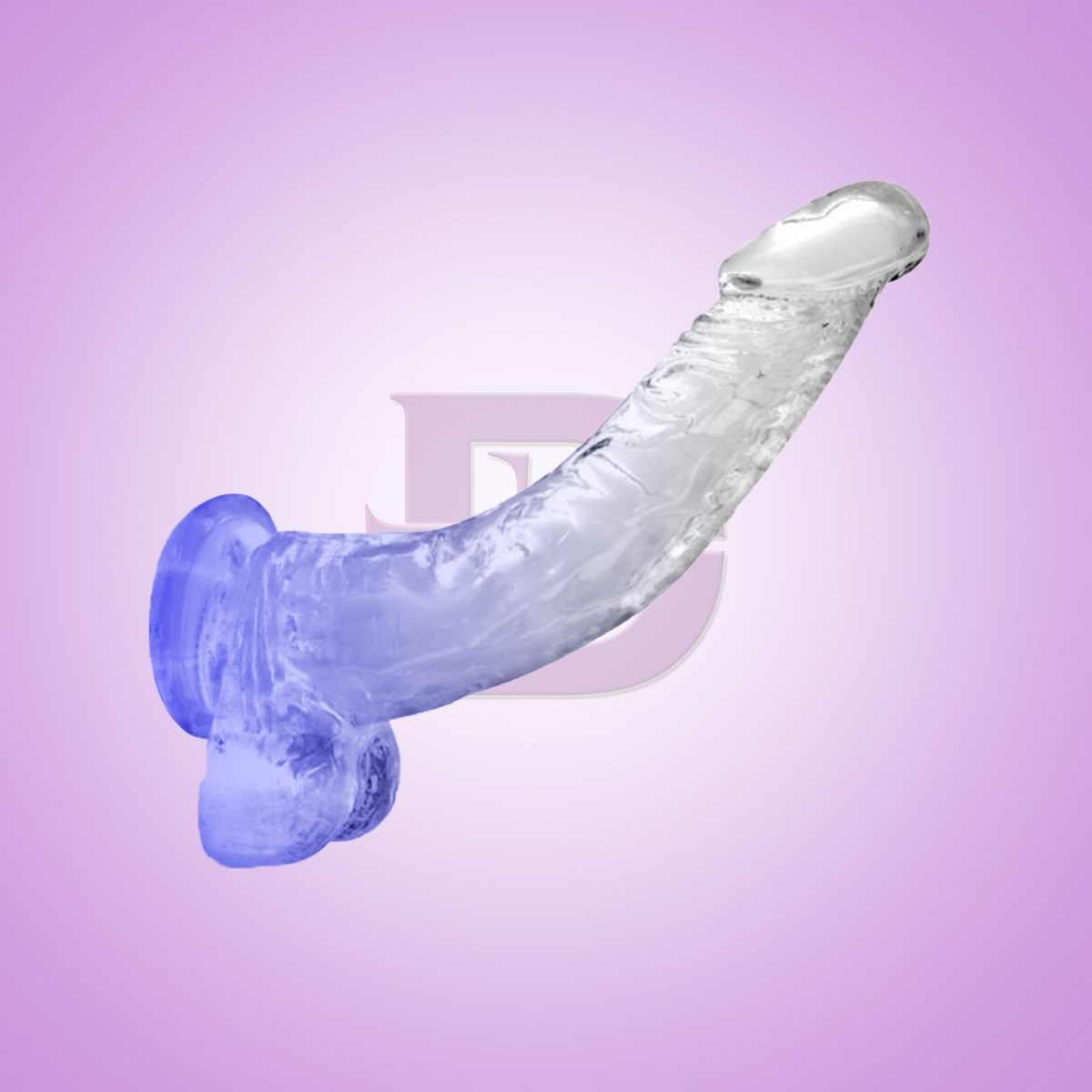Crystal purple curved dildo sex toy