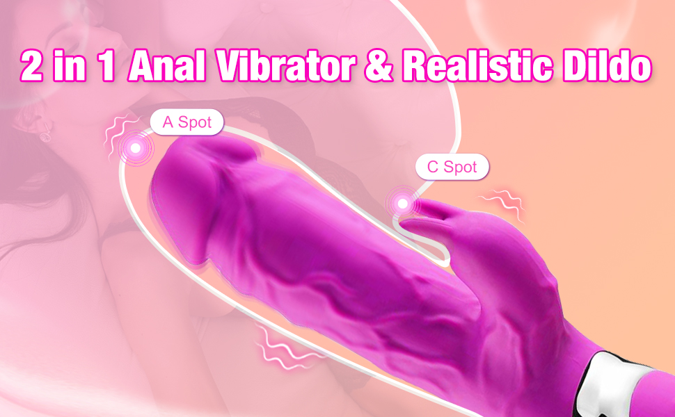 Realistic Clit G-spot Rabbit Dildo Vibrator (3)