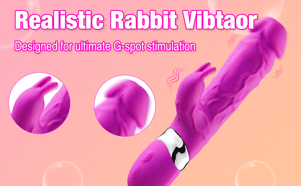 Realistic Clit G-spot Rabbit Dildo Vibrator (5)