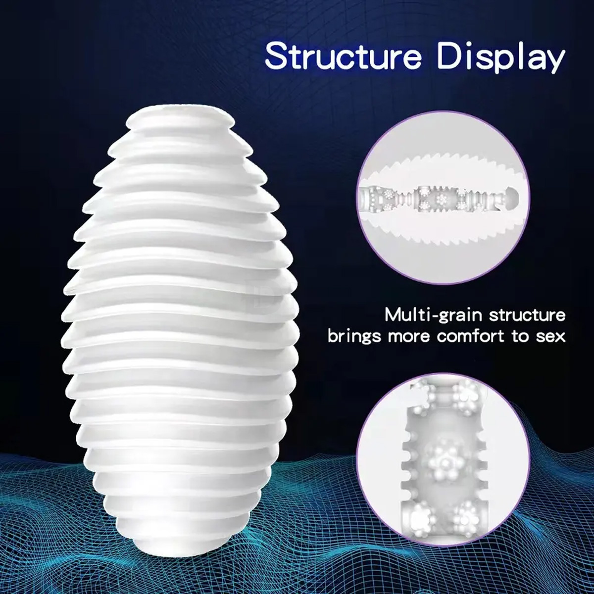 Realistic structure of Spiral super suction cup with heating mode masturbator sex toy