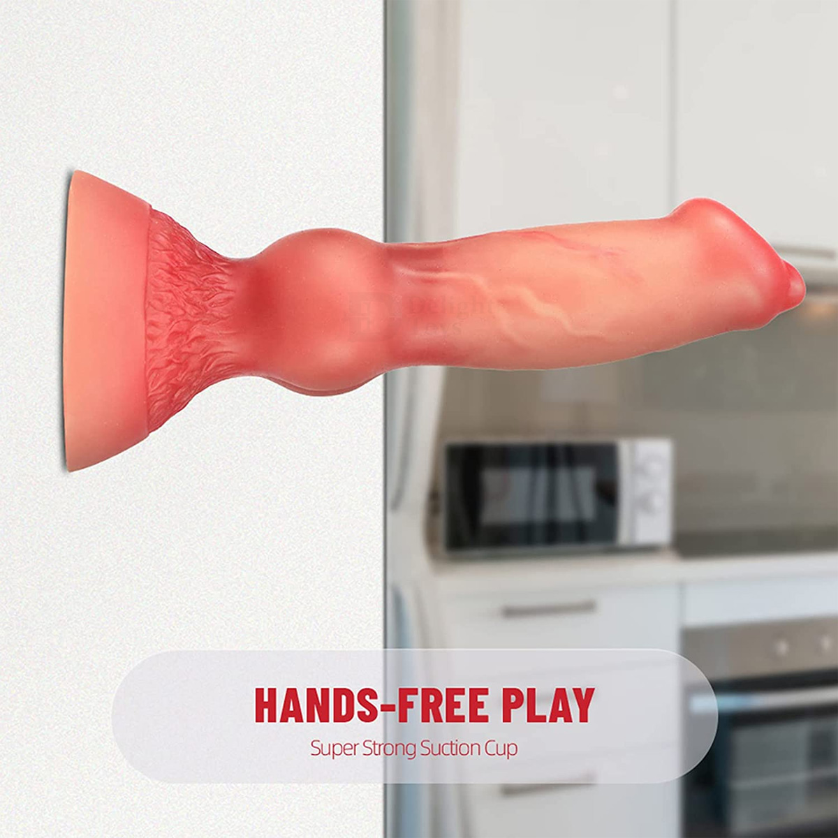 Hands-free strong suction cup realistic animal dog dildo female sex toy