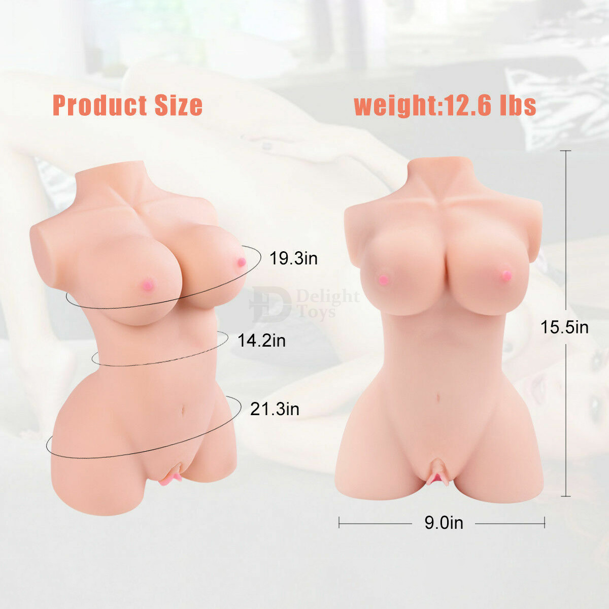 Realistic half body Boobs vagina and anal 15 inch sex doll for men sex toy