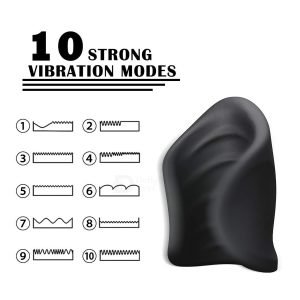 10 multiple vibration modes in silicone vibrating penis ring sex toy for male