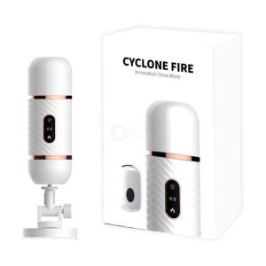 Box of premium cyclone fire thrusting vibrating realistic dildo sex toy machine for women