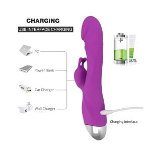 USB rechargeable rabbit clitoral stimulator vibrator for women